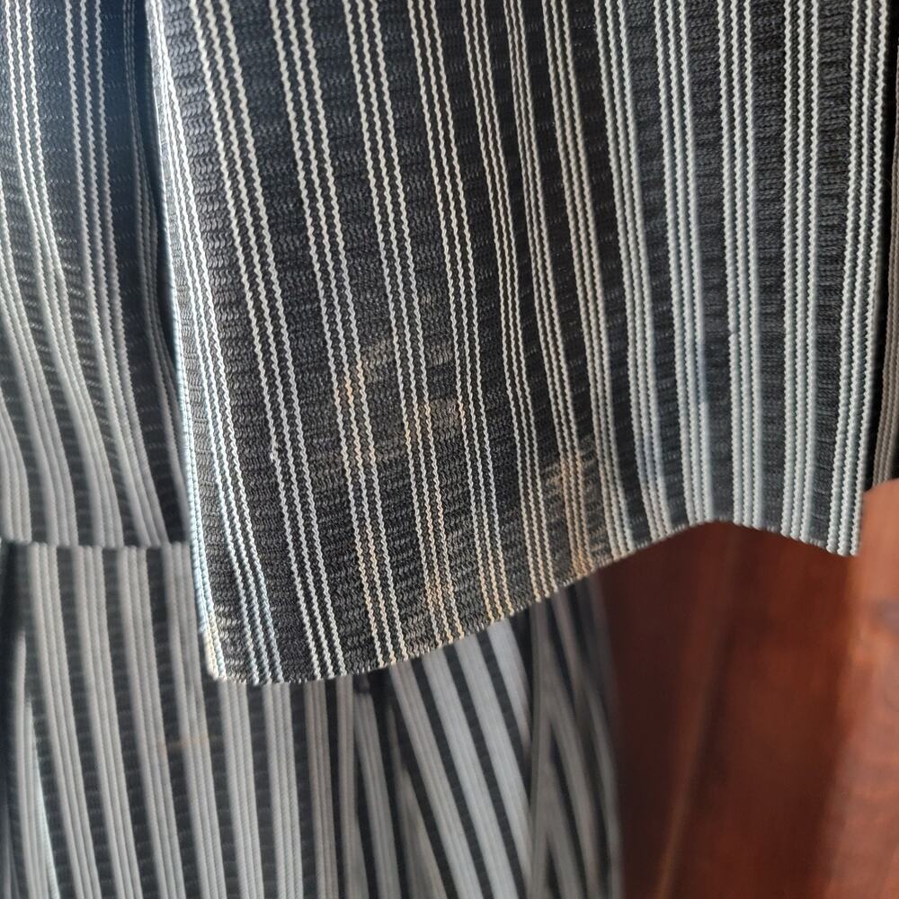 Vintage Miss Marilyn of Dallas 50s Black & White Striped Dress Collared Buttons - Picture 16 of 16